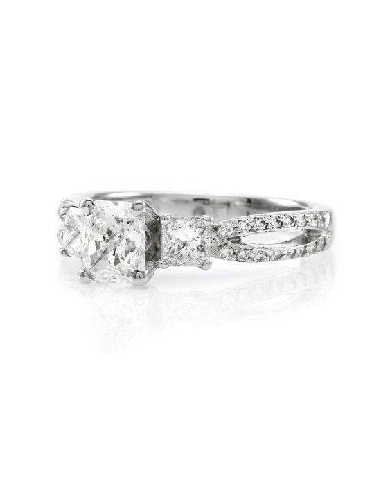 Scott Kay 1.02ct VS2, F GIA Radiant Certified Diamond Engagement Ring Platinum